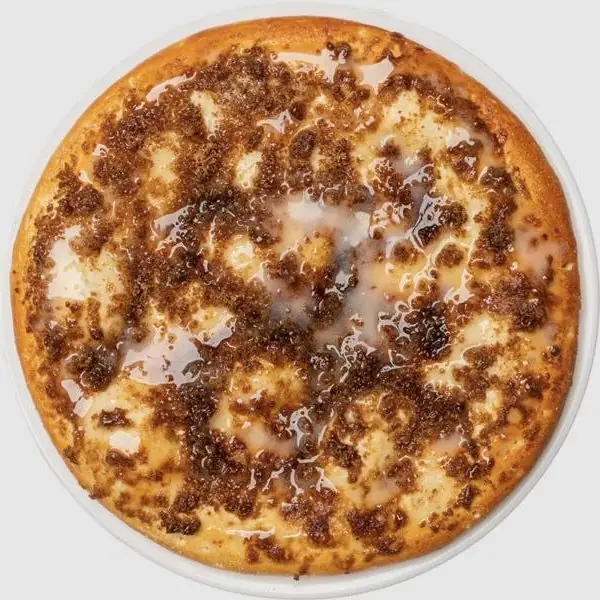 Brown sugar dessert pizza with glaze