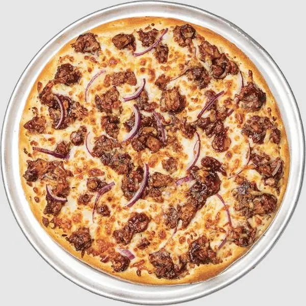 The Lombard Street BBQ chicken pizza with red onions